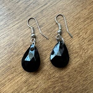 🦋 2/$10 - Earrings - Handmade - Black - 1 1/4 inches Long